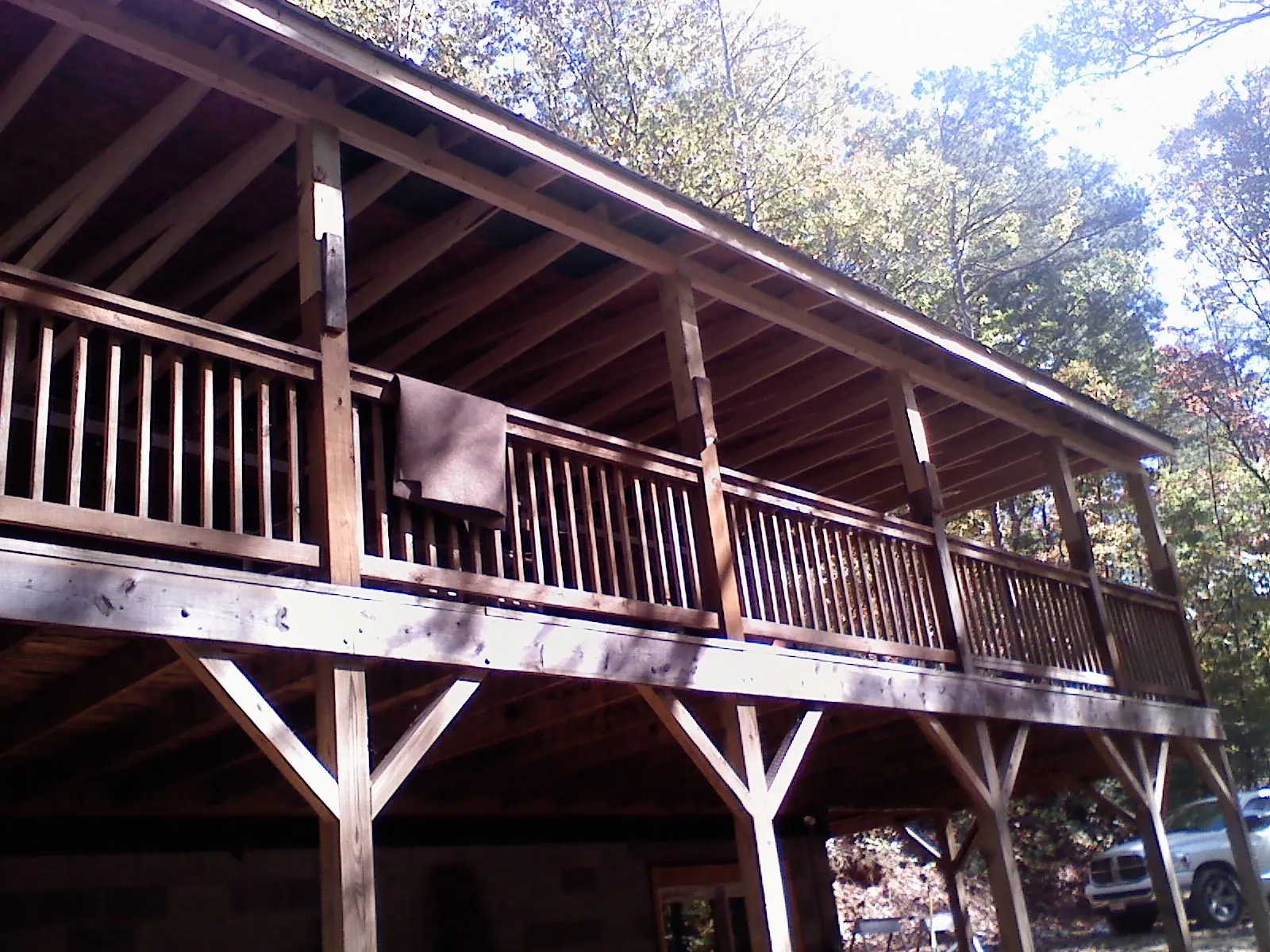 Timber framing under a new elevated porch and deck — Roof Leak Repair in Bristow by Roofing Brothers